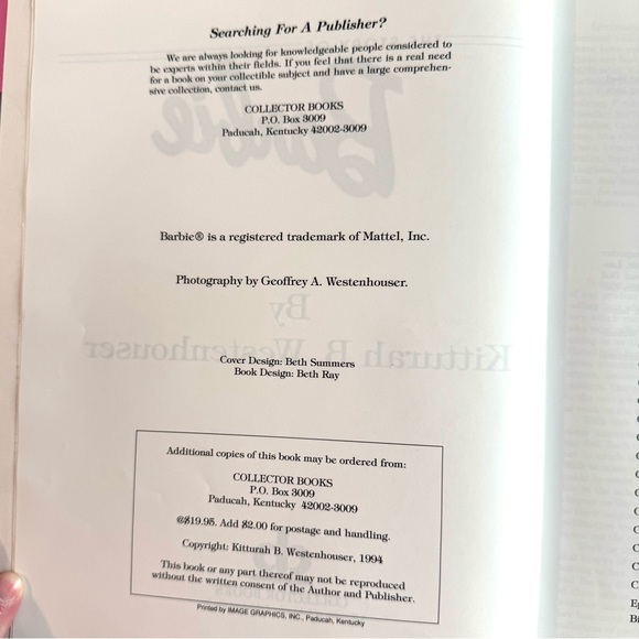 The Story of Barbie Book 1994 1st Ed. by Kitturah B. Westenhouser - Picture 4 of 8